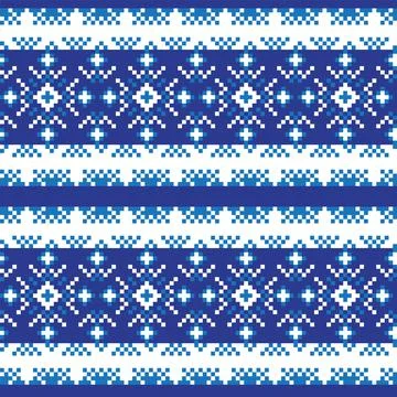 Snowflakes Fair Isle Seamless Pattern Design Stock Illustration
