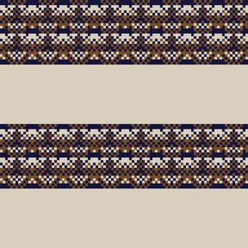 Snowflakes Fair Isle Seamless Pattern Design Stock Illustration