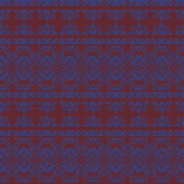 Snowflakes Fair Isle Seamless Pattern Design Stock Illustration