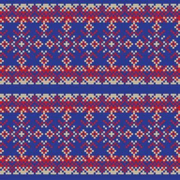 Snowflakes Fair Isle Seamless Pattern Design Stock Illustration
