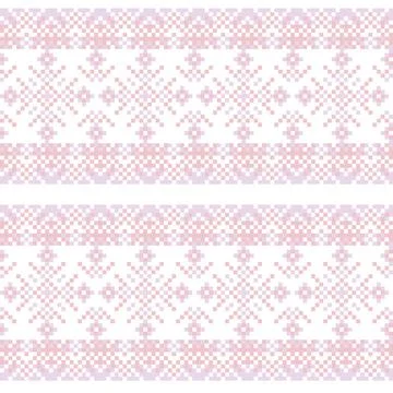 Snowflakes Fair Isle Seamless Pattern Design Stock Illustration