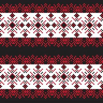 Snowflakes Fair Isle Seamless Pattern Design Stock Illustration