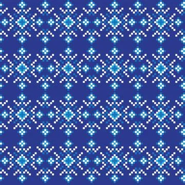 Snowflakes Fair Isle Seamless Pattern Design Stock Illustration