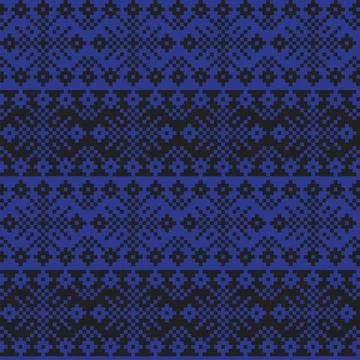 Snowflakes Fair Isle Seamless Pattern Design Stock Illustration
