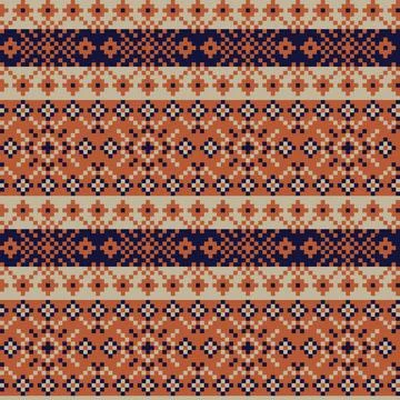 Snowflakes Fair Isle Seamless Pattern Design Stock Illustration