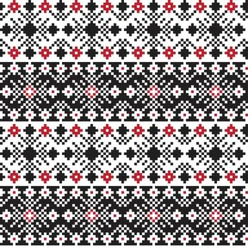 Snowflakes Fair Isle Seamless Pattern Design Stock Illustration