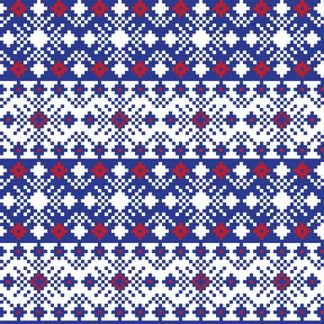 Snowflakes Fair Isle Seamless Pattern Design Stock Illustration