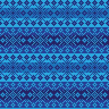 Snowflakes Fair Isle Seamless Pattern Design Stock Illustration