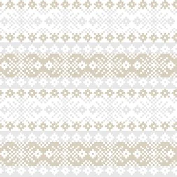 Snowflakes Fair Isle Seamless Pattern Design Stock Illustration