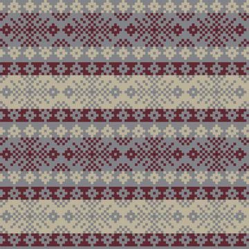 Snowflakes Fair Isle Seamless Pattern Design Stock Illustration