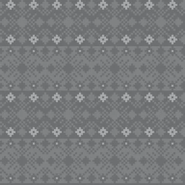 Snowflakes Fair Isle Seamless Pattern Design Stock Illustration