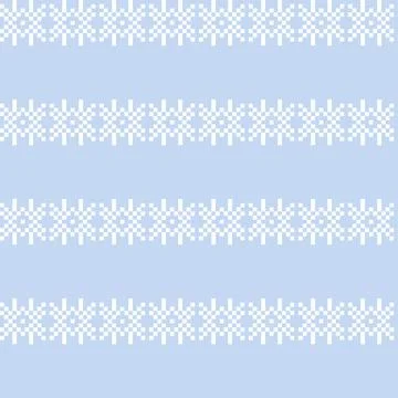 Snowflakes Fair Isle Seamless Pattern Design Stock Illustration