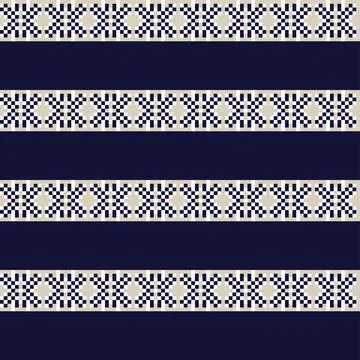 Snowflakes Fair Isle Seamless Pattern Design Stock Illustration