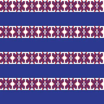 Snowflakes Fair Isle Seamless Pattern Design Stock Illustration
