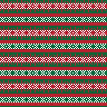 Snowflakes Fair Isle Seamless Pattern Design Stock Illustration