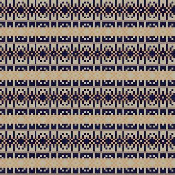 Snowflakes Fair Isle Seamless Pattern Design Stock Illustration