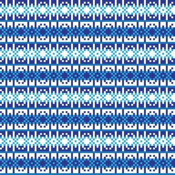 Snowflakes Fair Isle Seamless Pattern Design Stock Illustration