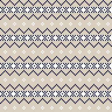 Snowflakes Fair Isle Seamless Pattern Design Stock Illustration