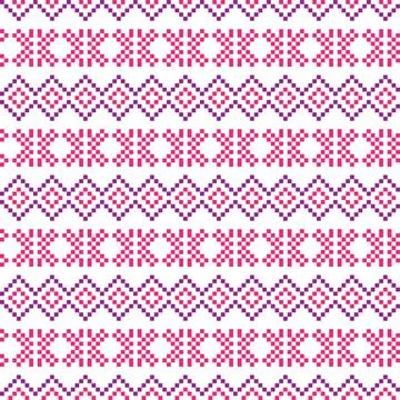 Snowflakes Fair Isle Seamless Pattern Design Stock Illustration