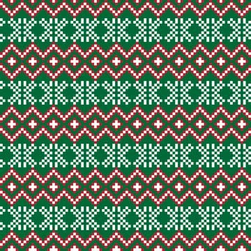 Snowflakes Fair Isle Seamless Pattern Design Stock Illustration