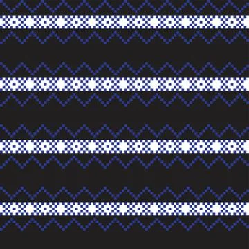 Snowflakes Fair Isle Seamless Pattern Design Stock Illustration