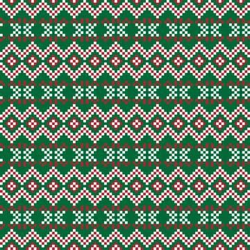 Snowflakes Fair Isle Seamless Pattern Design Stock Illustration