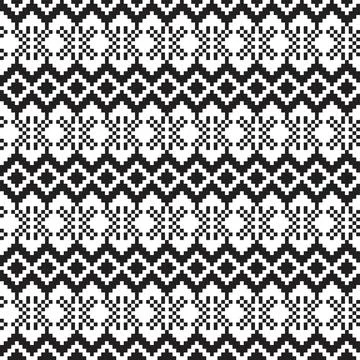 Snowflakes Fair Isle Seamless Pattern Design Stock Illustration