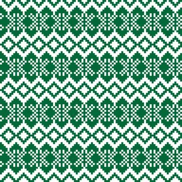 Snowflakes Fair Isle Seamless Pattern Design Stock Illustration