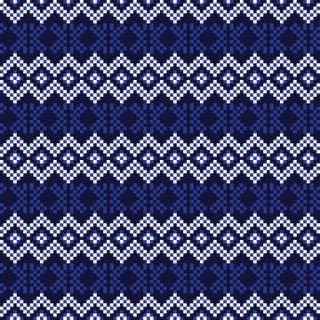 Snowflakes Fair Isle Seamless Pattern Design Stock Illustration