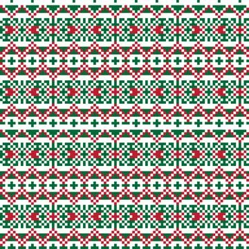 Snowflakes Fair Isle Seamless Pattern Design Stock Illustration