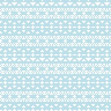 Snowflakes Fair Isle Seamless Pattern Design Stock Illustration
