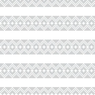 Snowflakes Fair Isle Seamless Pattern Design Stock Illustration