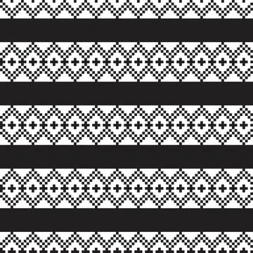 Snowflakes Fair Isle Seamless Pattern Design Stock Illustration