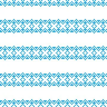 Snowflakes Fair Isle Seamless Pattern Design Stock Illustration