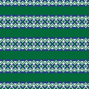 Snowflakes Fair Isle Seamless Pattern Design Stock Illustration