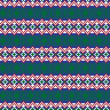 Snowflakes Fair Isle Seamless Pattern Design Stock Illustration
