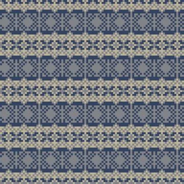 Snowflakes Fair Isle Seamless Pattern Design Stock Illustration