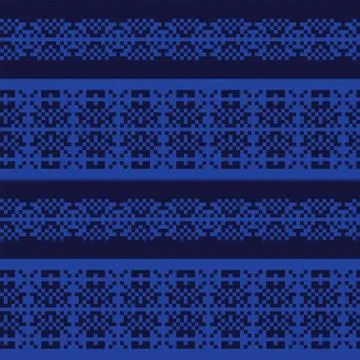 Snowflakes Fair Isle Seamless Pattern Design Stock Illustration