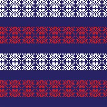 Snowflakes Fair Isle Seamless Pattern Design Stock Illustration