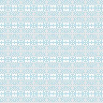 Snowflakes Fair Isle Seamless Pattern Design Stock Illustration