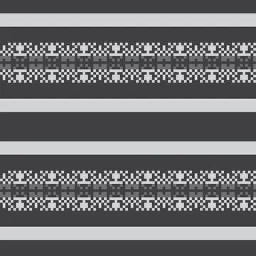 Snowflakes Fair Isle Seamless Pattern Design Stock Illustration