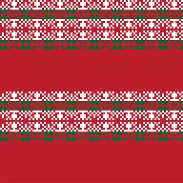 Snowflakes Fair Isle Seamless Pattern Design Stock Illustration
