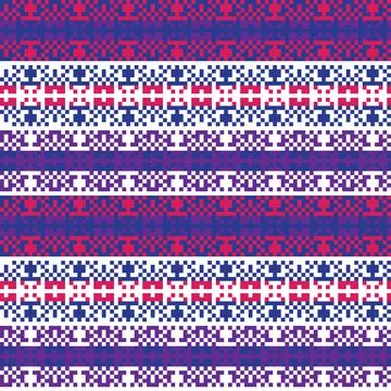Snowflakes Fair Isle Seamless Pattern Design Stock Illustration