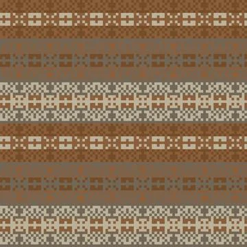 Snowflakes Fair Isle Seamless Pattern Design Stock Illustration
