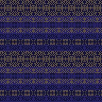 Snowflakes Fair Isle Seamless Pattern Design Stock Illustration