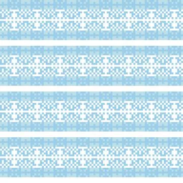Snowflakes Fair Isle Seamless Pattern Design Stock Illustration