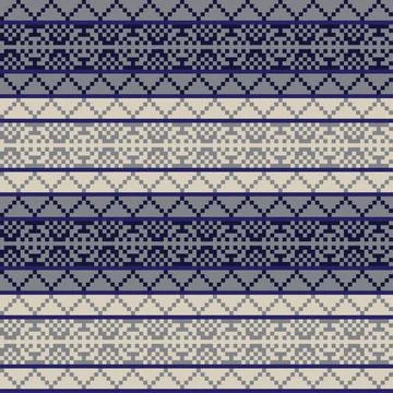 Snowflakes Fair Isle Seamless Pattern Design Stock Illustration