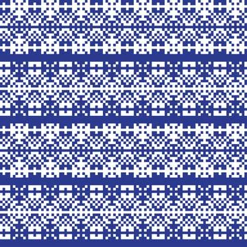 Snowflakes Fair Isle Seamless Pattern Design Stock Illustration