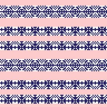 Snowflakes Fair Isle Seamless Pattern Design Stock Illustration