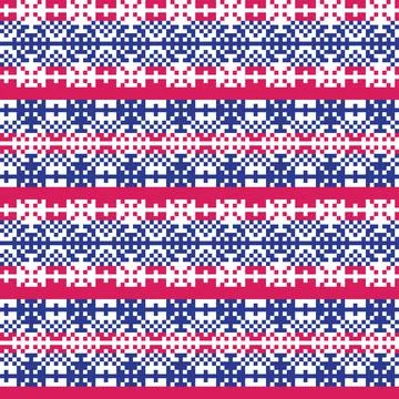 Snowflakes Fair Isle Seamless Pattern Design Stock Illustration